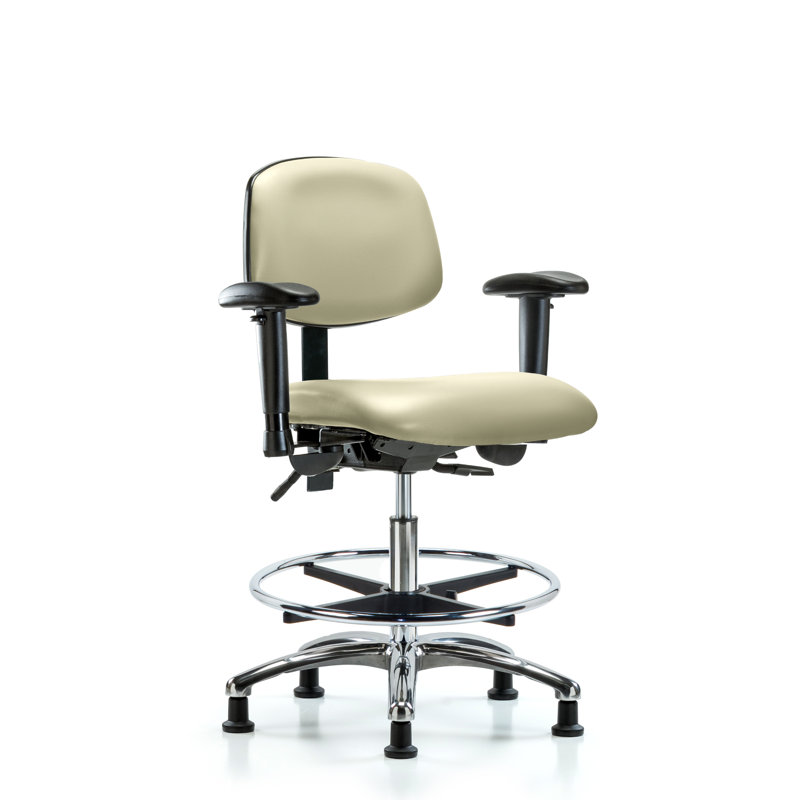 Aliya Vinyl Drafting Chair, Adobe, Casters, Included
