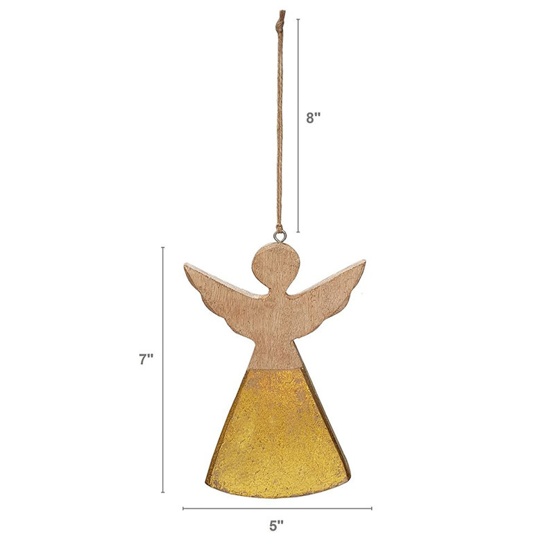 Ornement en forme d'ange en bois