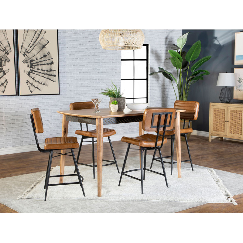Elegant Design - Tehilah 5-Piece Counter Dining Set Sheesham And Camel