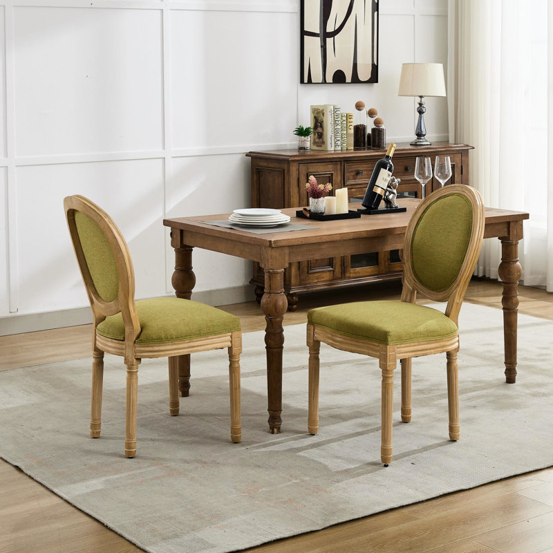 Chaise de salle à manger 2 pièces Olive, Vert olive