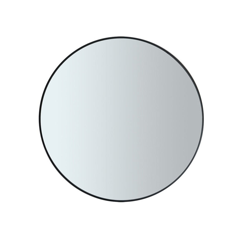 20" Smoke Glass Round Wall Mirror with Steel Frame