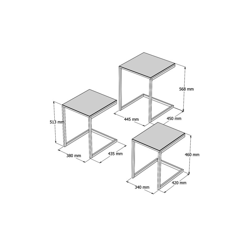 Ocampo Solid Wood Top Nesting Tables