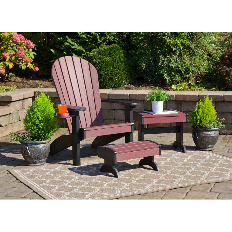 Aatikah Outdoor Adirondack Chair, Cherry Wood/Black