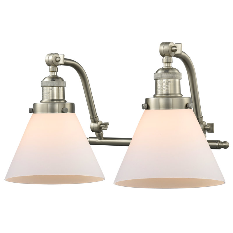 Bonomo 2 - Light Dimmable Vanity Light, Brushed Satin Nickel, Matte White Cased, 3 W LED Vintage Dimmable Bulb