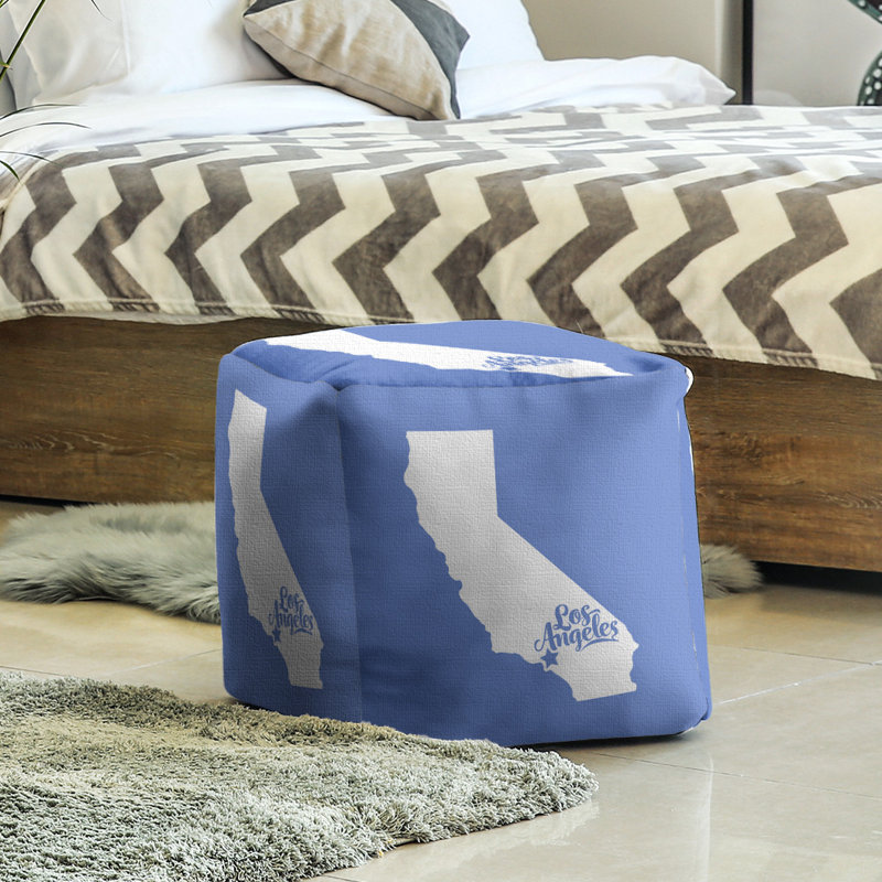 Repose-pieds cube california Los Angeles, Bleu