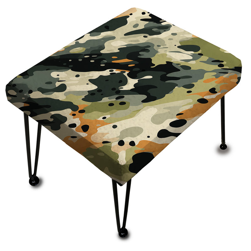 Vert et noir Camouflage Chic - Repose-pieds rectangulaire camouflage
