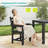 5 PCS Outdoor HIPS Dining Set, All-Weather Patio Table and Chairs W/ Umbrella Hole, Low Maintenance for Porch, Backyard-745781955