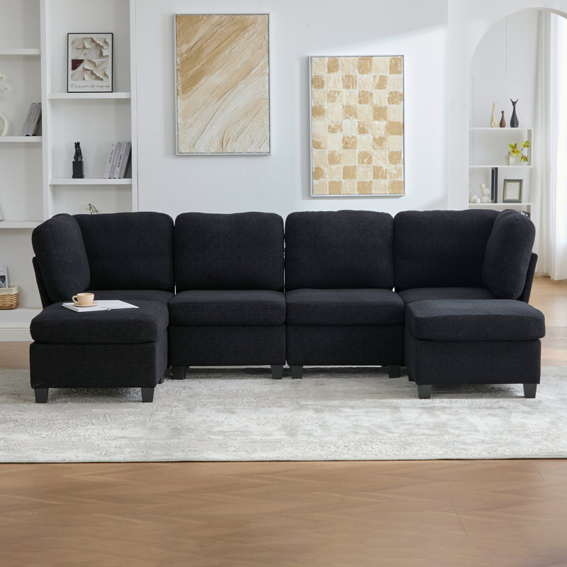 Canapé modulaire modulaire, Noir