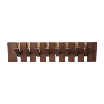 Solid Wood Wall Mounted Required 8 - Hook Wall Mounted Coat Rack