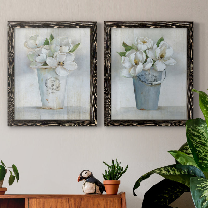 " Fleuriste Francais I " 2 - Pieces, No Mat, 24" H x 20" W x 1" D, Black Framed Canvas