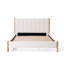 Grand lit plateforme tapissier avec tête de lit Boucle et pieds en bois d'hévéa