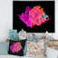 Fuchia et encre rose sur fond noir - peinture sur toile-67230023-67230024