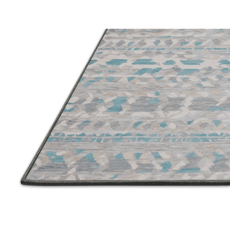 Tapis gris soyeux et moelleux, Carré 5 pi