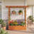 2 PCS Wooden Raised Garden Bed with Trellis, Hanging Roof, Drainage Holes for Plants-1730041779