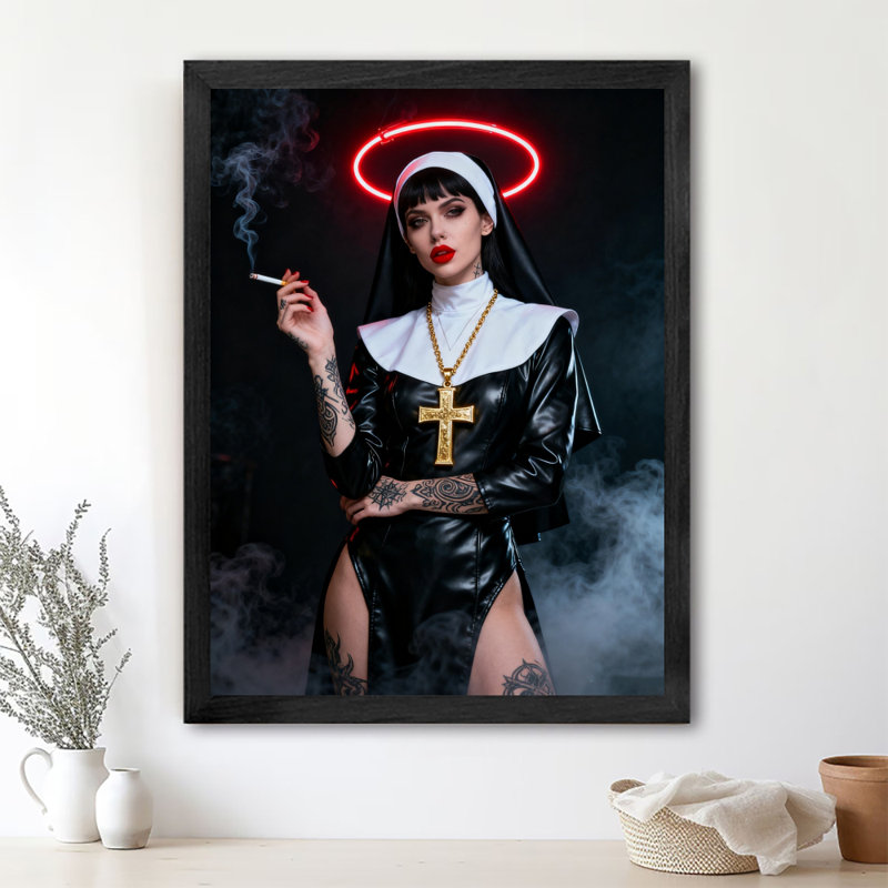 Reproduction d'art encadré noir rétro, H 11 po x l 9 po