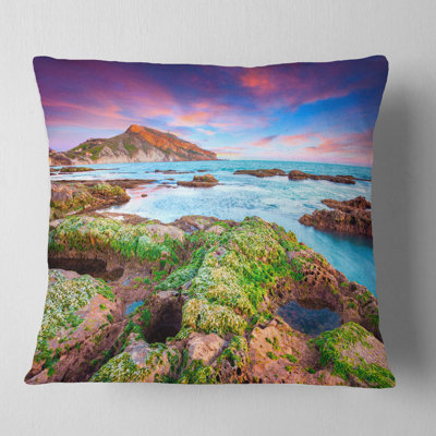 Seashore Photo Giallonardo Beach Spring Sunset Lumbar Pillow
