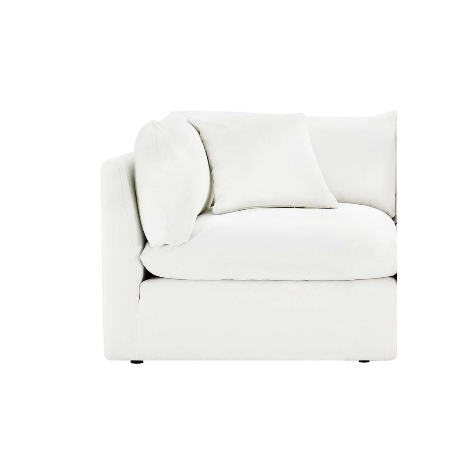 Annabella Corner Modular Chair, Elite Ivory Textured Performance Chenille