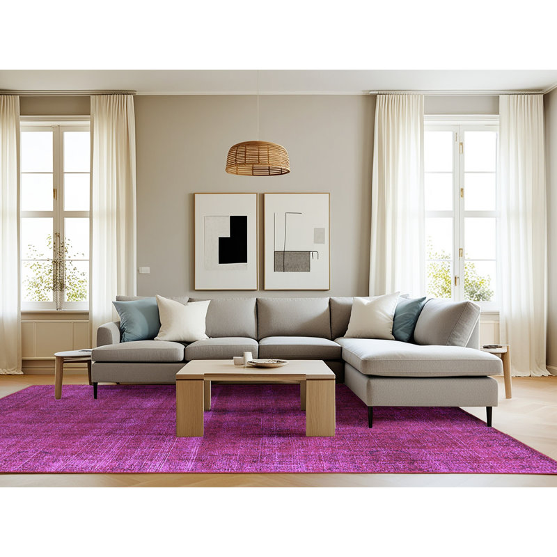 Tapis mauve Mid-Century 1037, Rectangle 8 pi x 12 pi