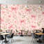 Papier peint adhésif pelez et collez, cœur rose, motif floral, brins botaniques délicats, pastel, art mural, auto-adhésif et amovible-1228731483