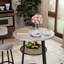 3 Pieces Round Bar Table Set With Backrest And Partition, Perfect For Small Spaces And Modern Kitchens, Includes 2 Stools, Dining Table Set-1125112639