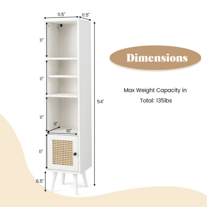Rangement pour salle de bain Raeleigh, Blanc
