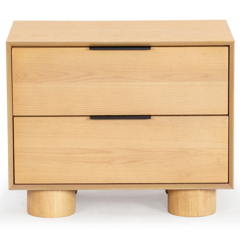 Addyson Wood 2 Drawer Nightstand, Natural