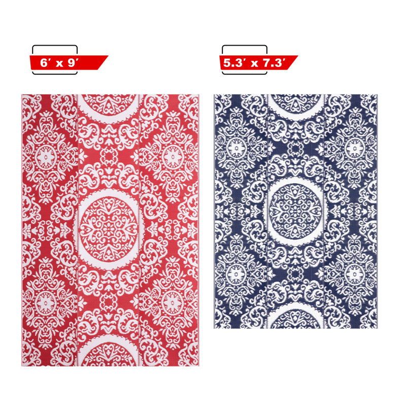 Clarkston Flatweave Toile Indoor / Outdoor Rug, Rectangle 5'3" x 7'3"
