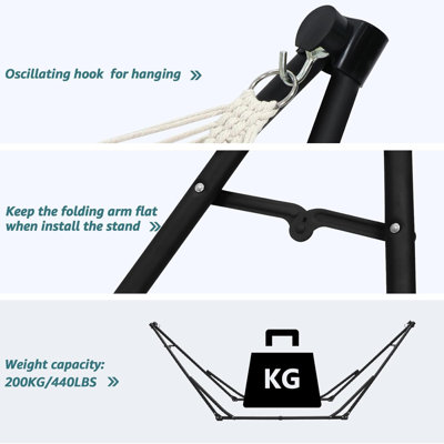 Hammock & Hanging Chair with Foldable Stand, Dual Use Portable Hammock Stand Set
