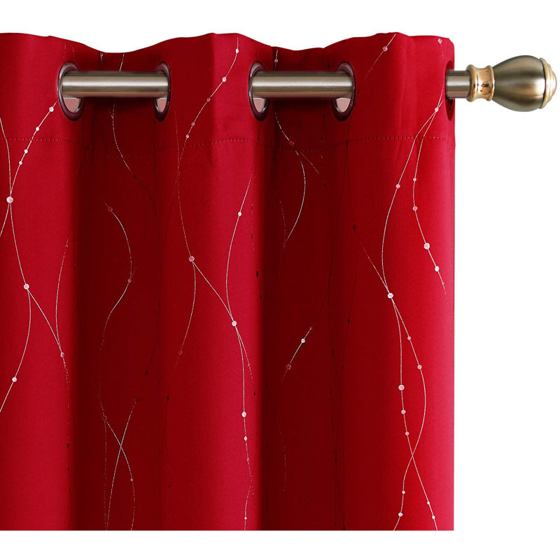 Cohmer Room Darkening Curtain Pair, Red, 52" W x 54" L