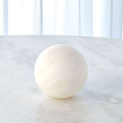 Alabaster Sphere Box-White