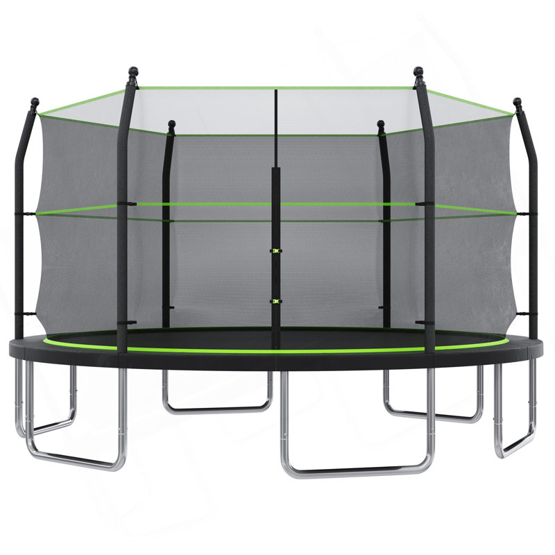 Trampoline de 14 pi avec échelle et filet d'enclos pour enfants et adultes, trampoline d'extérieur robuste de 14 pi pour la cour