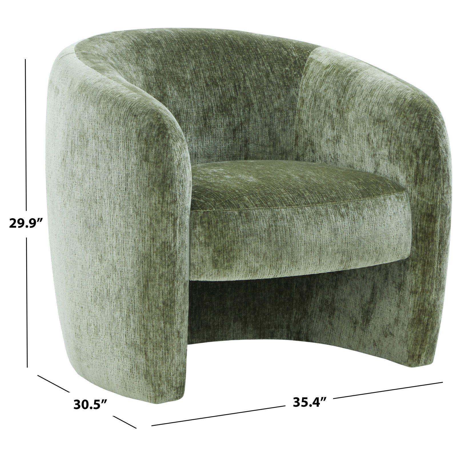Solace Upholstered Barrel Chair, Olive Green Chenille