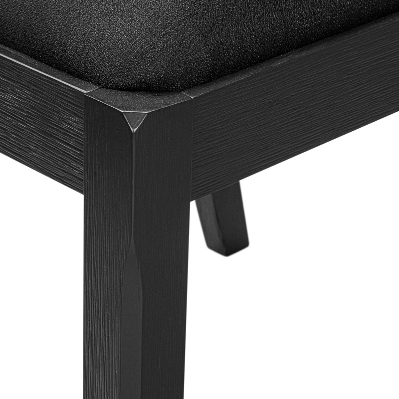 9-piece dining table set consists of a breakfast table with top and 8 stackable kitchen chairs with Black Polyester Fabric - (Option Finish)
