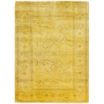 Overdyed One-of-a-Kind 4' 2" X 5' 9" Hand Knotted Area Rug