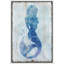 Silhouette de sirène bleue sur panneaux de bois, fantaisie et science-fiction, océan, illustrations, art moderne, rustique-101469660-101469657