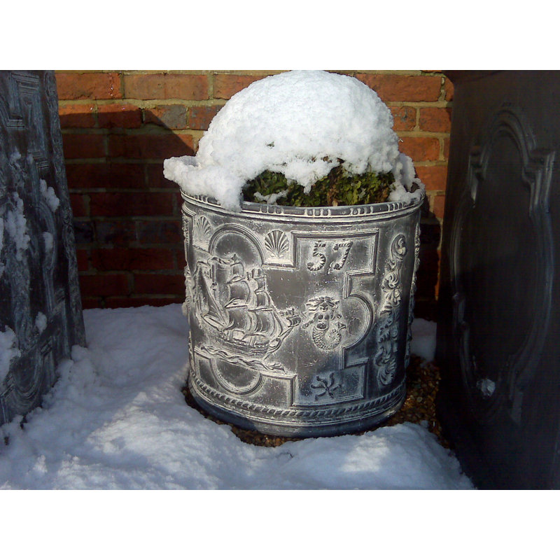 Herrod Fiberglass Planter, Antique Faux Lead