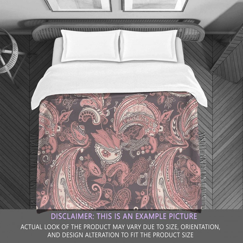Paisley Pink/Silver Microfiber Comforter, Twin Comforter