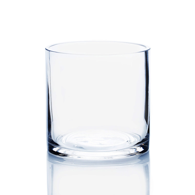 Vase en verre cylindrique, H 5 po x l 5 po x p 5 po