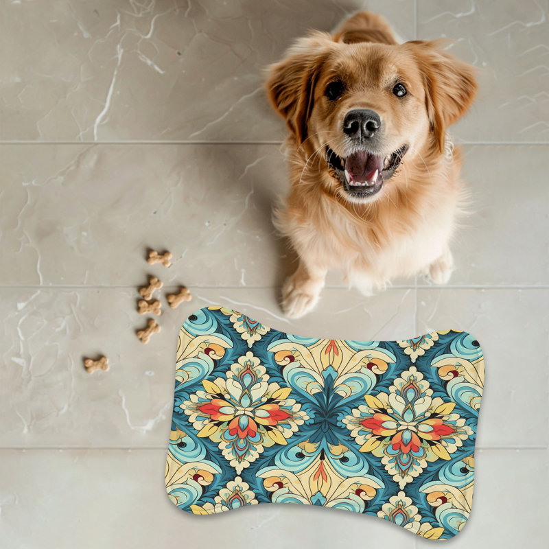 Ikat Threads - 1 Piece Bone Shape Feeding Mat