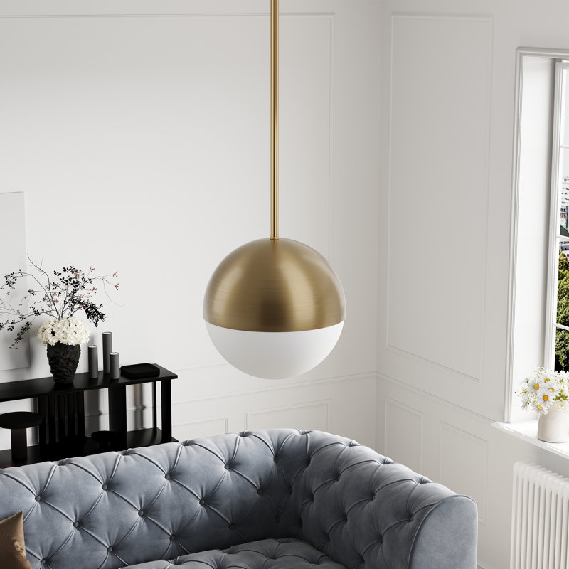 1-Light Gold Finished Bowl Dimmalbe Chicken Pendant Light Fixture