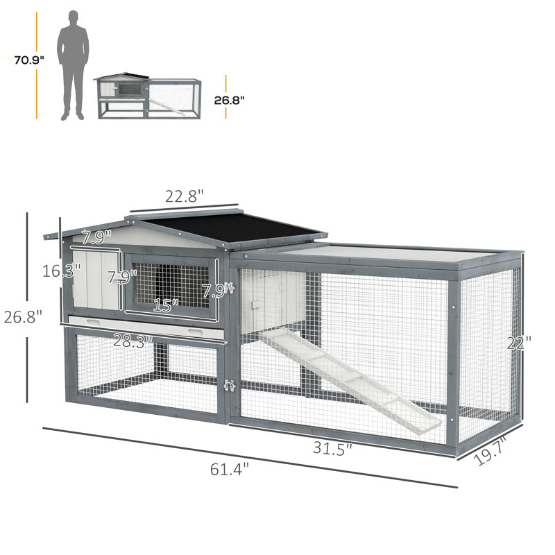 Cage à lapins Pawhut