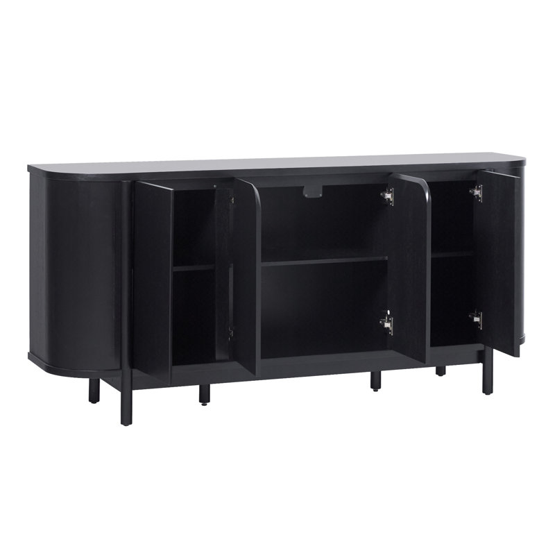 Buffet incurvé 70 po Palmerton, Noir, noir, noir, noir