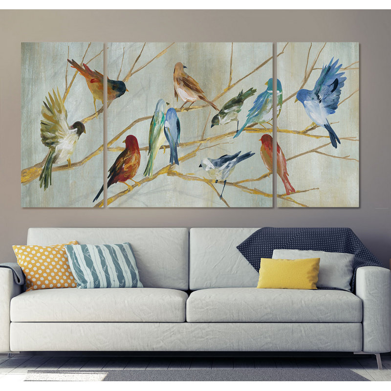 " Spring Migration " 3 - Pieces, 32" H x 64" W x 1.5" D