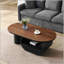 Table basse ovale de luxe industrielle avec tiroir de rangement spacieux, parfaite pour les salons modernes et élégants