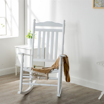 Outdoor Stroman Wooden Rocking Chair for Patio and Porch - Indoor Outside Furniture Rocker by Highland Dunes