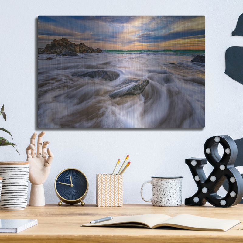 Mur en métal «Incoming Tide In Ogunoust» par Rick Berk, H 12 po x l 16 po