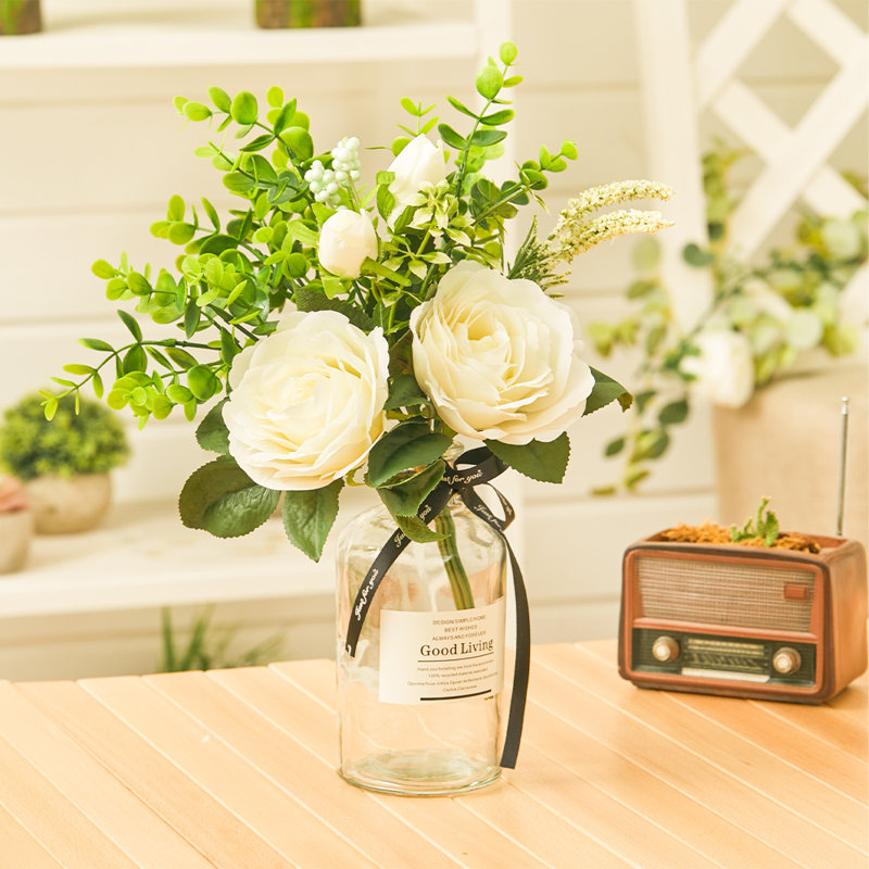 Cherry Rose Arrangement in Vase