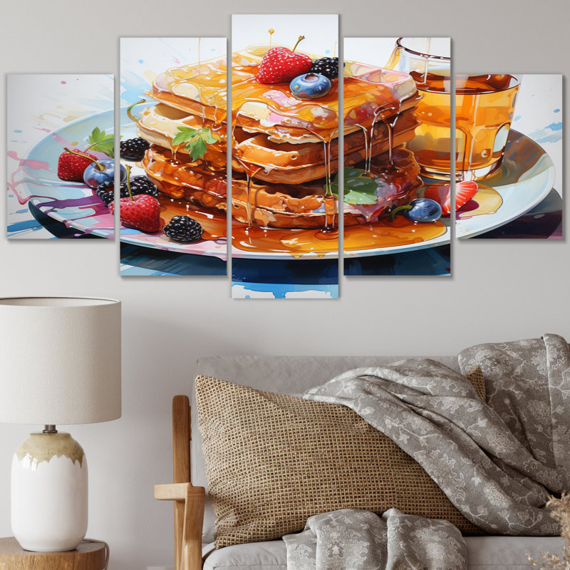 Chery - impression sur toile de nourriture et de boisson - 5 panneaux
