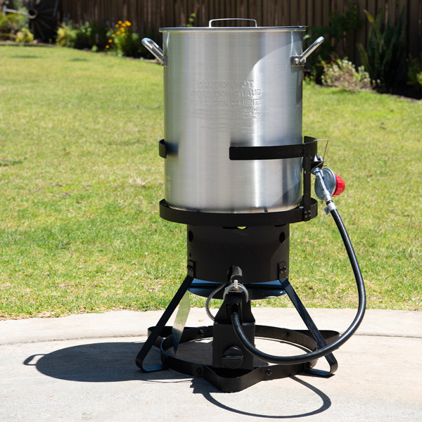 Backyard Pro All Stainless Steel 30 Quart Turkey Fryer Kit / Steamer Kit