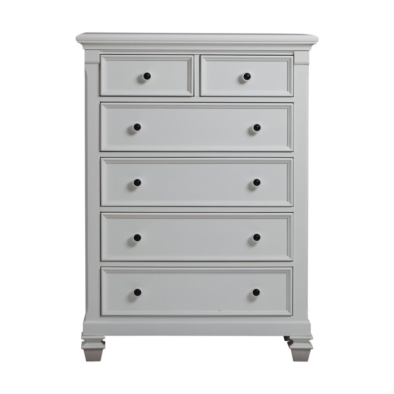 Commode 6 tiroirs Glendale blanc pur